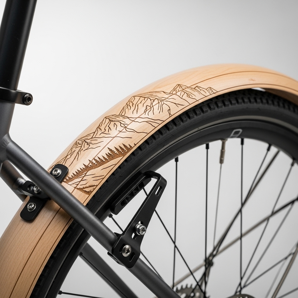 Schutzblech Bambus Tour an einem Tourenrad